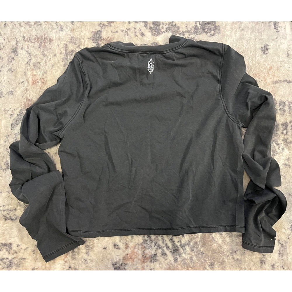 Free People FP Movement Mock Neck Long Sleeve Thumbhole Crop Top Black XL, NWOT